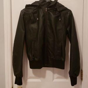 Black faux leather jacket
